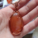 Wire-Wrapped Carnelian Pendant (#4) - Handmade- Ready to Ship - Simply Affinity