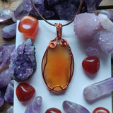 Wire-Wrapped Carnelian Pendant (#3) - Handmade- Ready to Ship - Simply Affinity