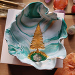 Marbled Spruce Trinket Dish with Quartz - Simply Affinity