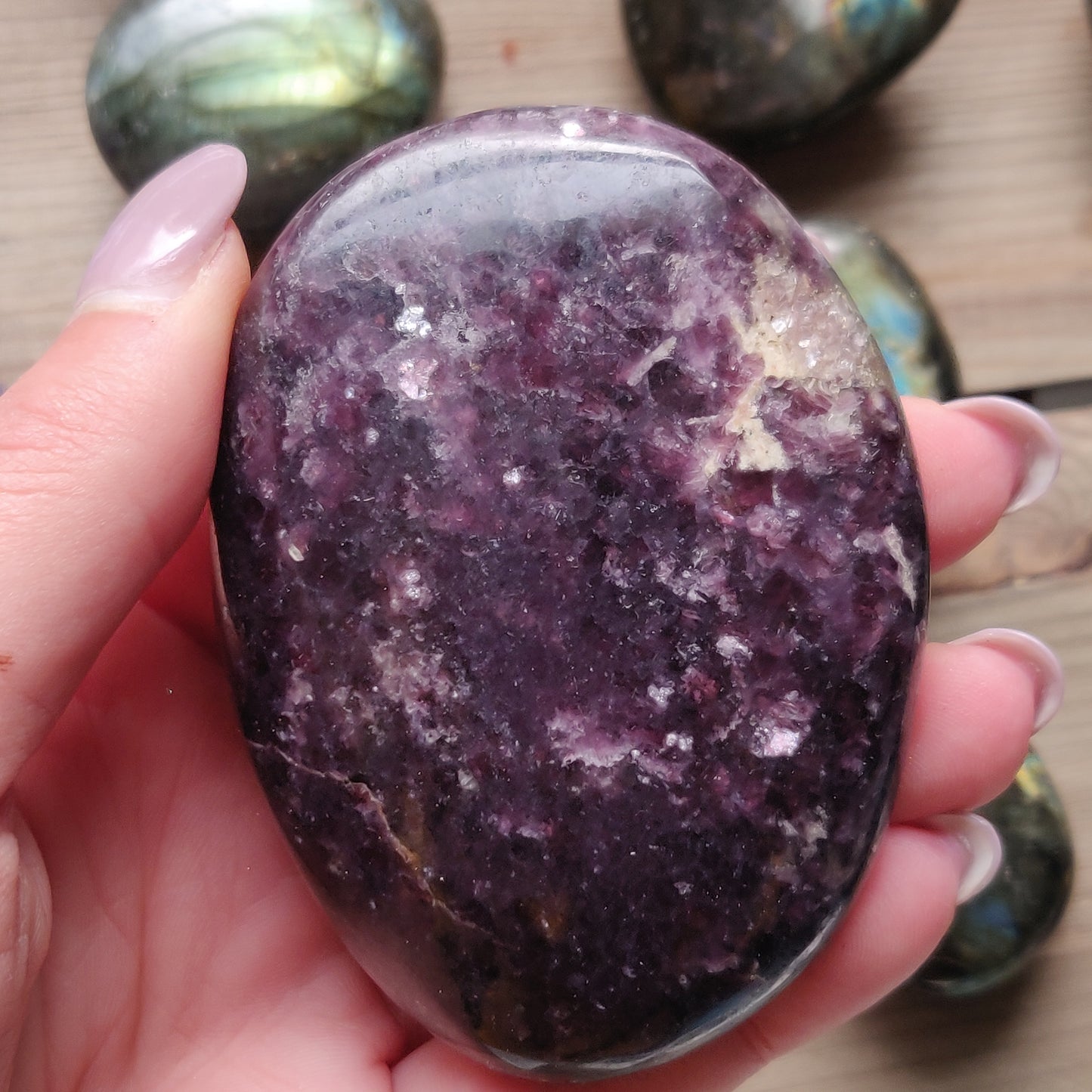 Lepidolite Palm Stone (#14A) - Simply Affinity