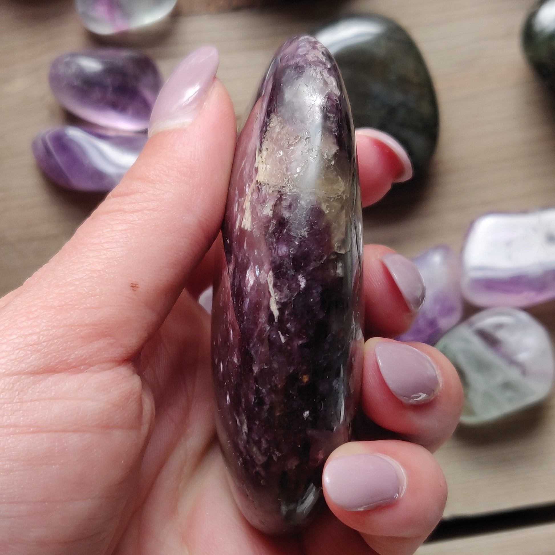 Lepidolite Palm Stone (#14A) - Simply Affinity