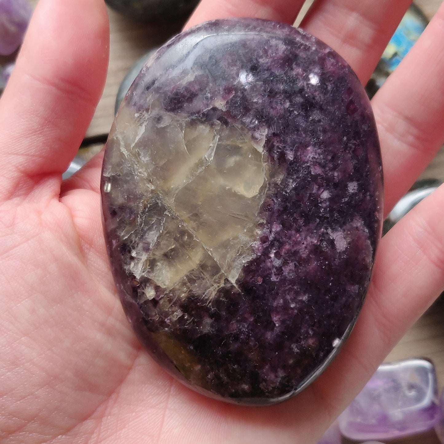 Lepidolite Palm Stone (#14A) - Simply Affinity