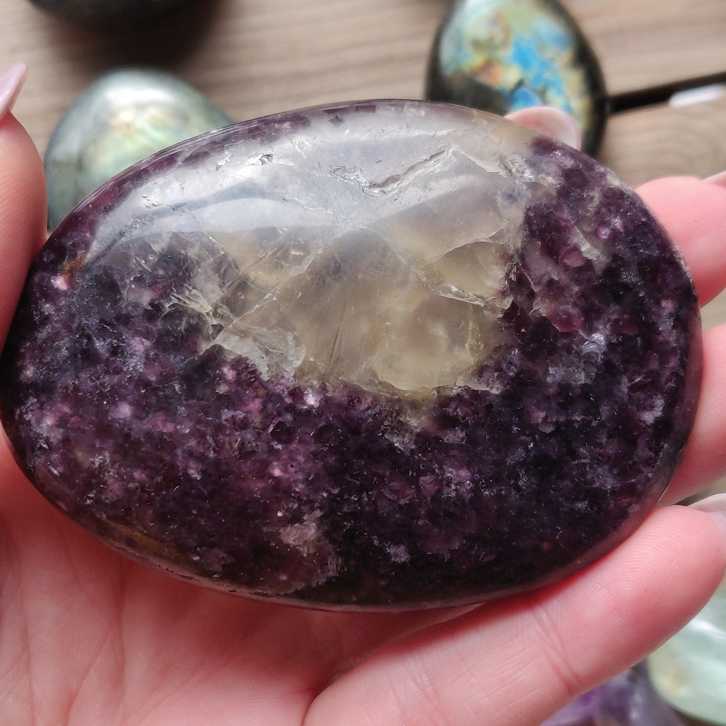 Lepidolite Palm Stone (#14A) - Simply Affinity
