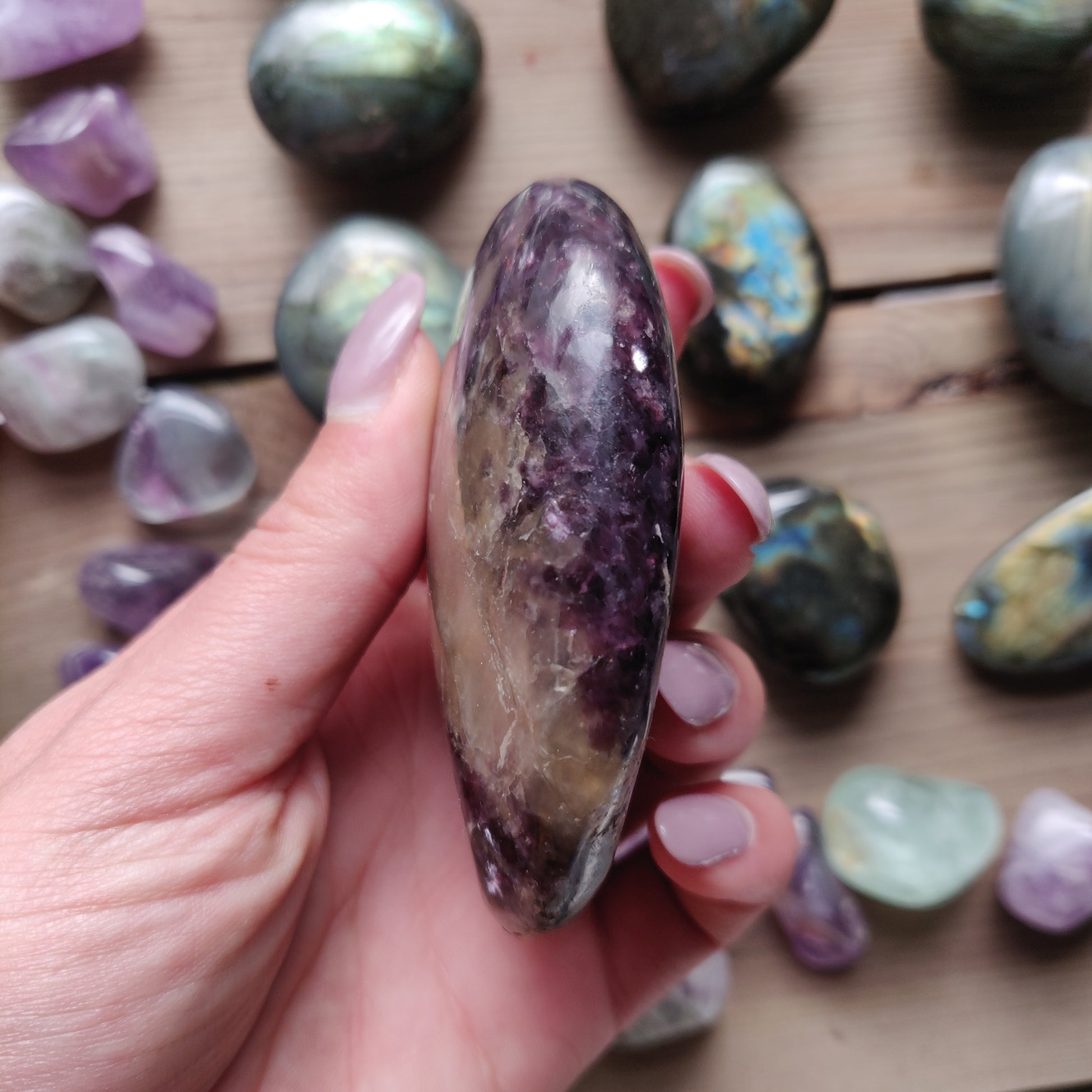 Lepidolite Palm Stone (#14A) - Simply Affinity
