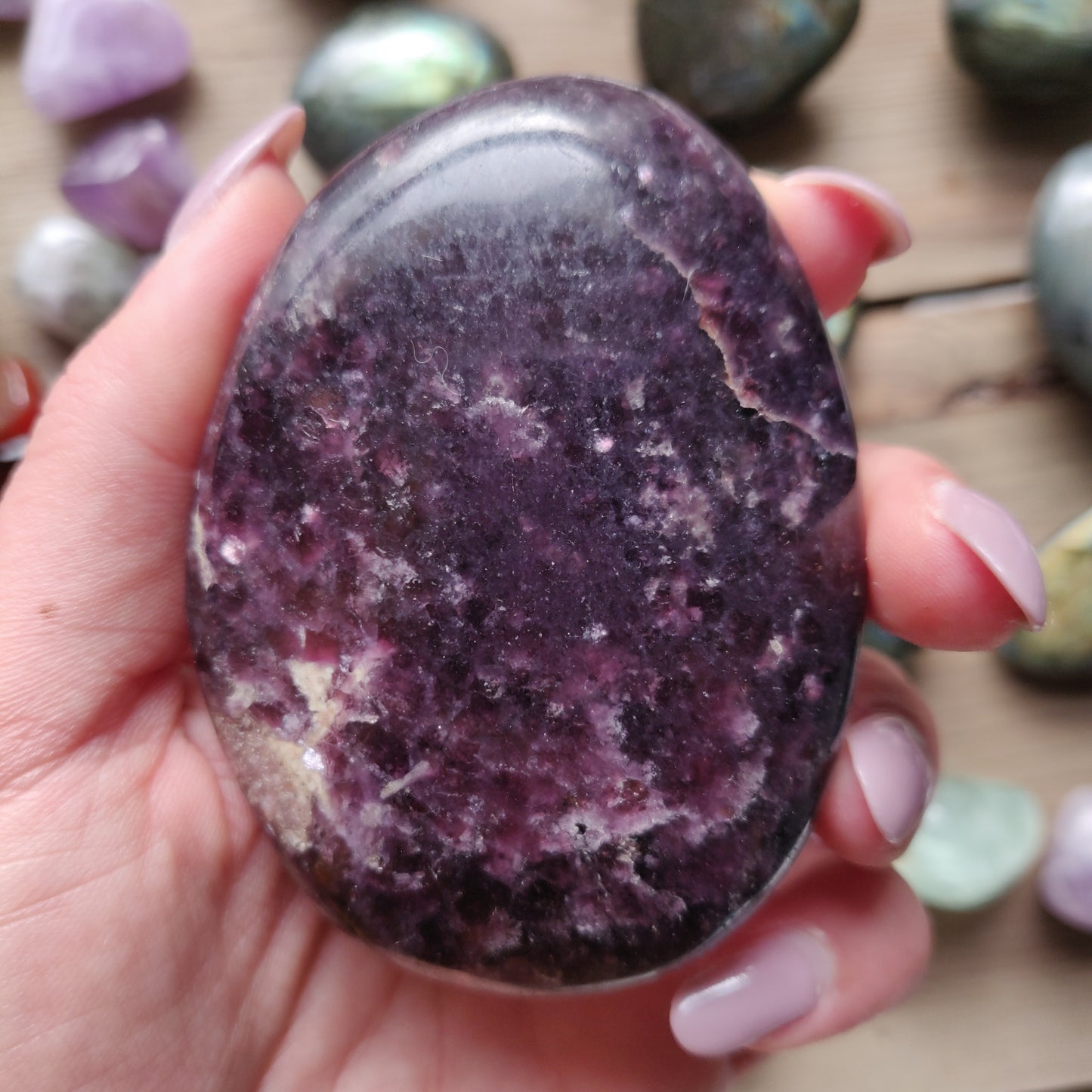 Lepidolite Palm Stone (#14A) - Simply Affinity