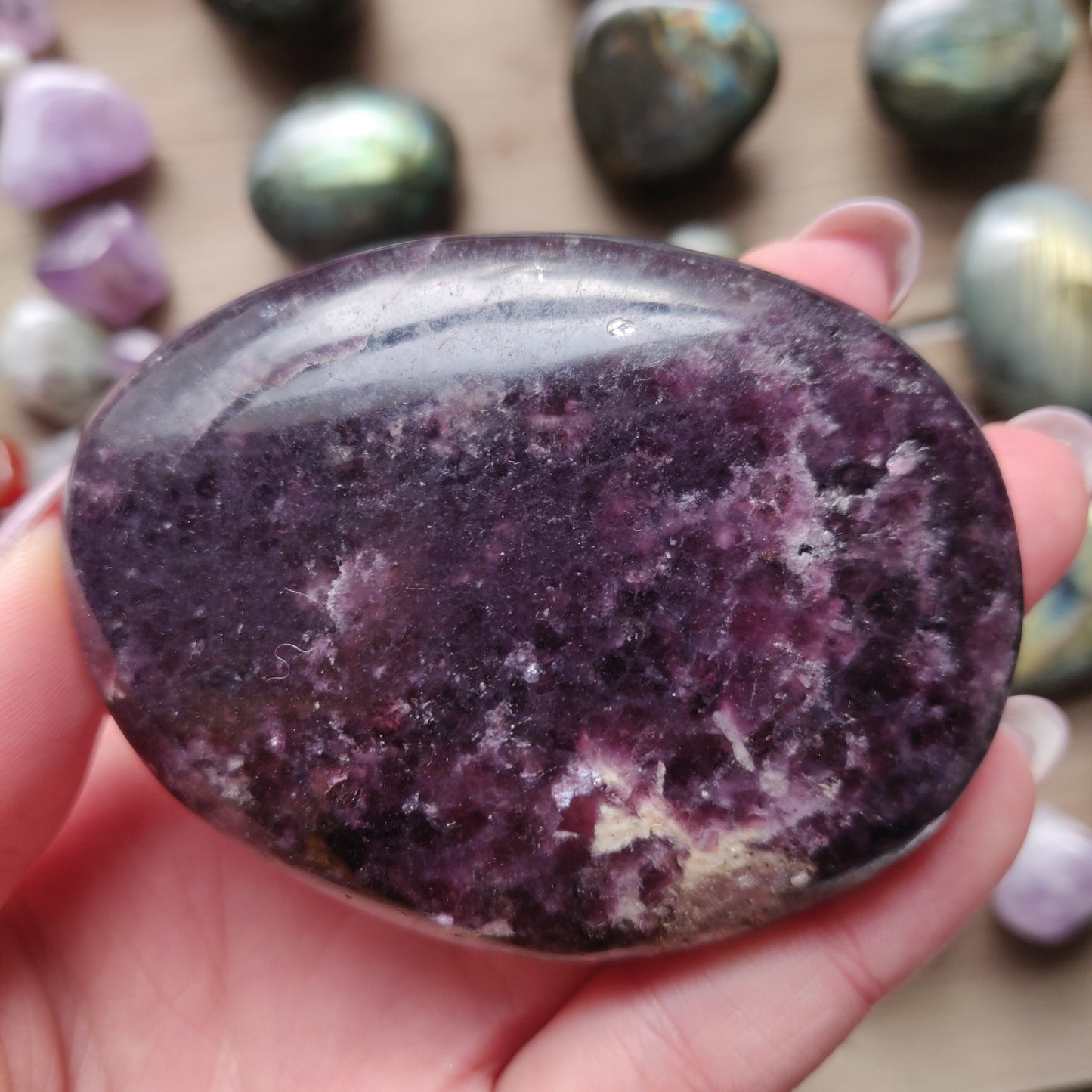 Lepidolite Palm Stone (#14A) - Simply Affinity