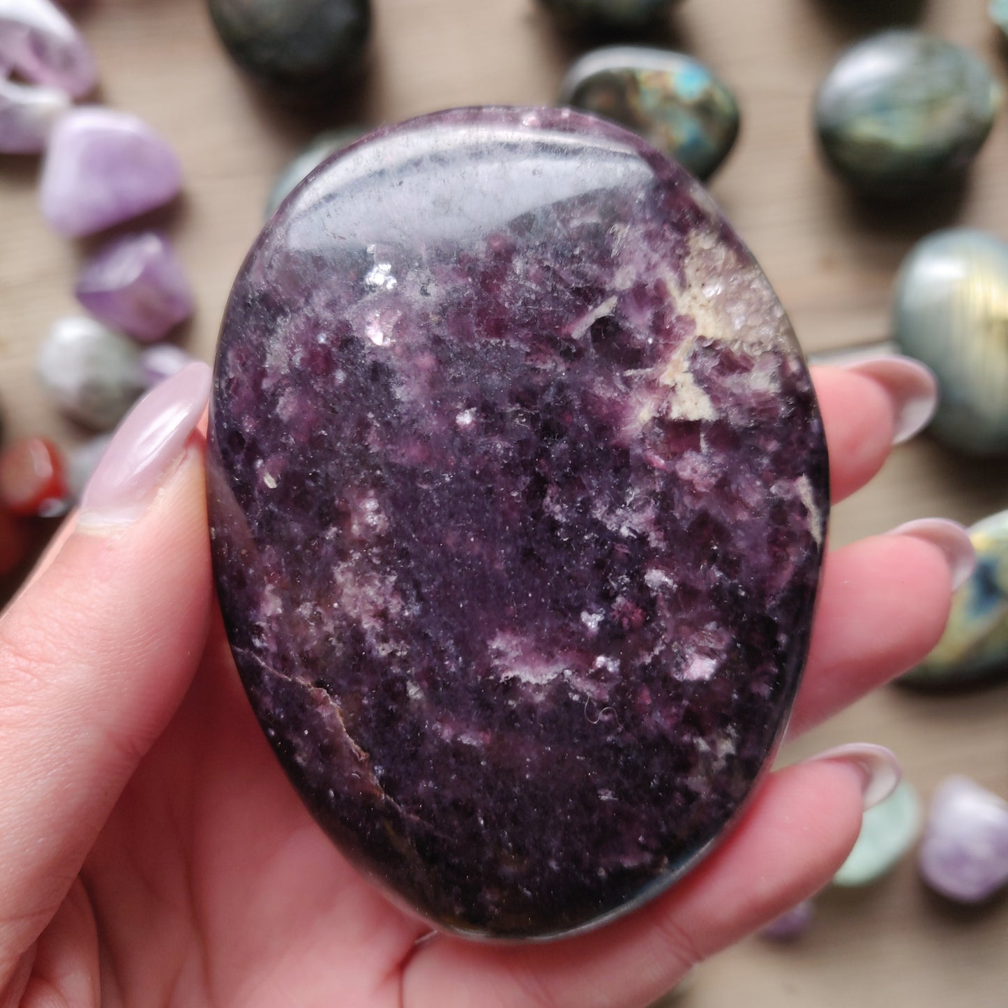 Lepidolite Palm Stone (#14A) - Simply Affinity