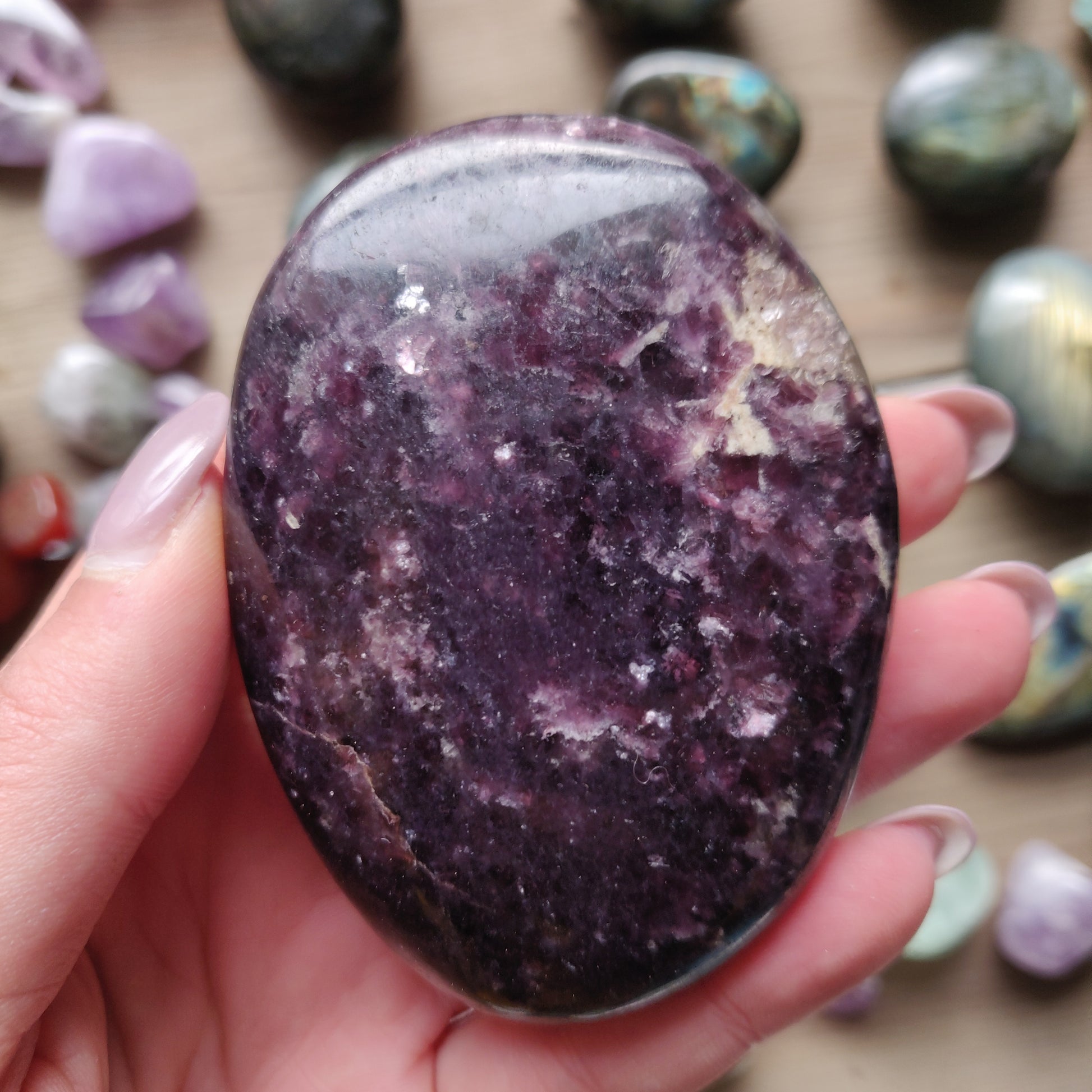 Lepidolite Palm Stone (#14A) - Simply Affinity