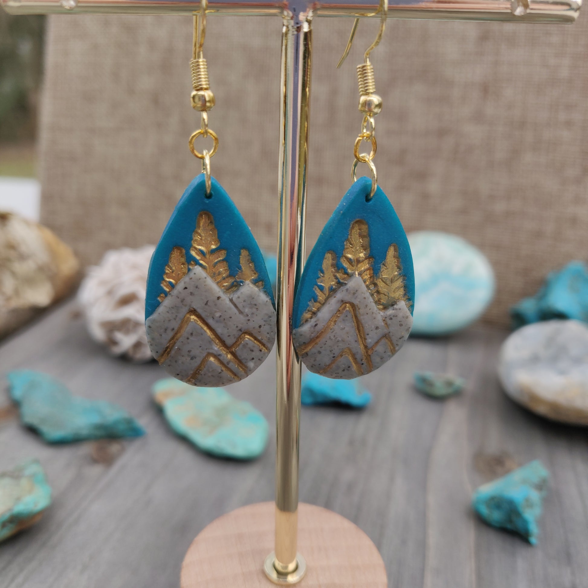 Handmade Polymer Clay Earrings - Rocky Mountains - Simply Affinity