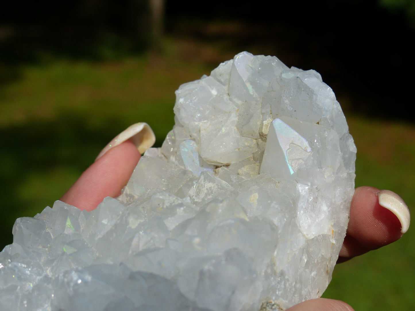 Anandalite Cluster, Natural Aurora Quartz Cluster - Simply Affinity