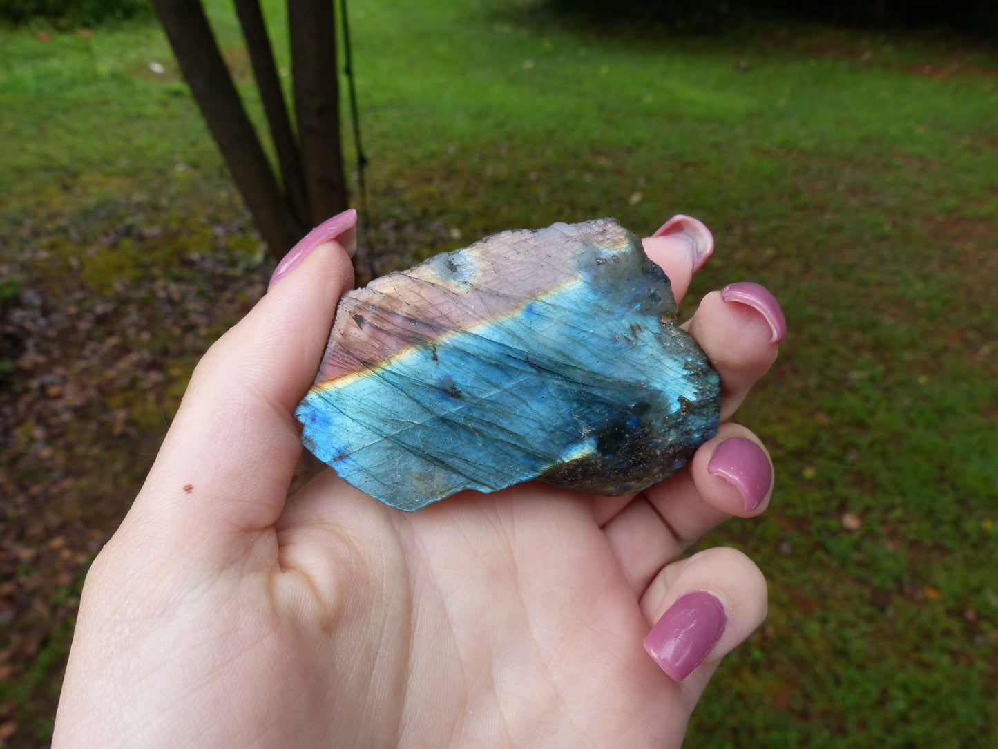 Labradorite Slab, Blue & Orange Labradorite (#2)