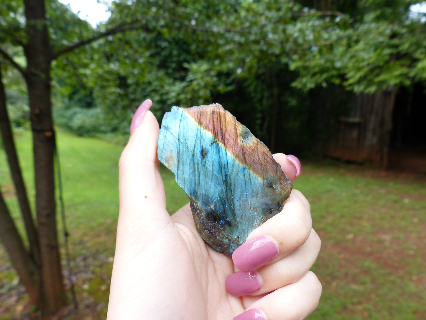 Labradorite Slab, Blue & Orange Labradorite (#2)