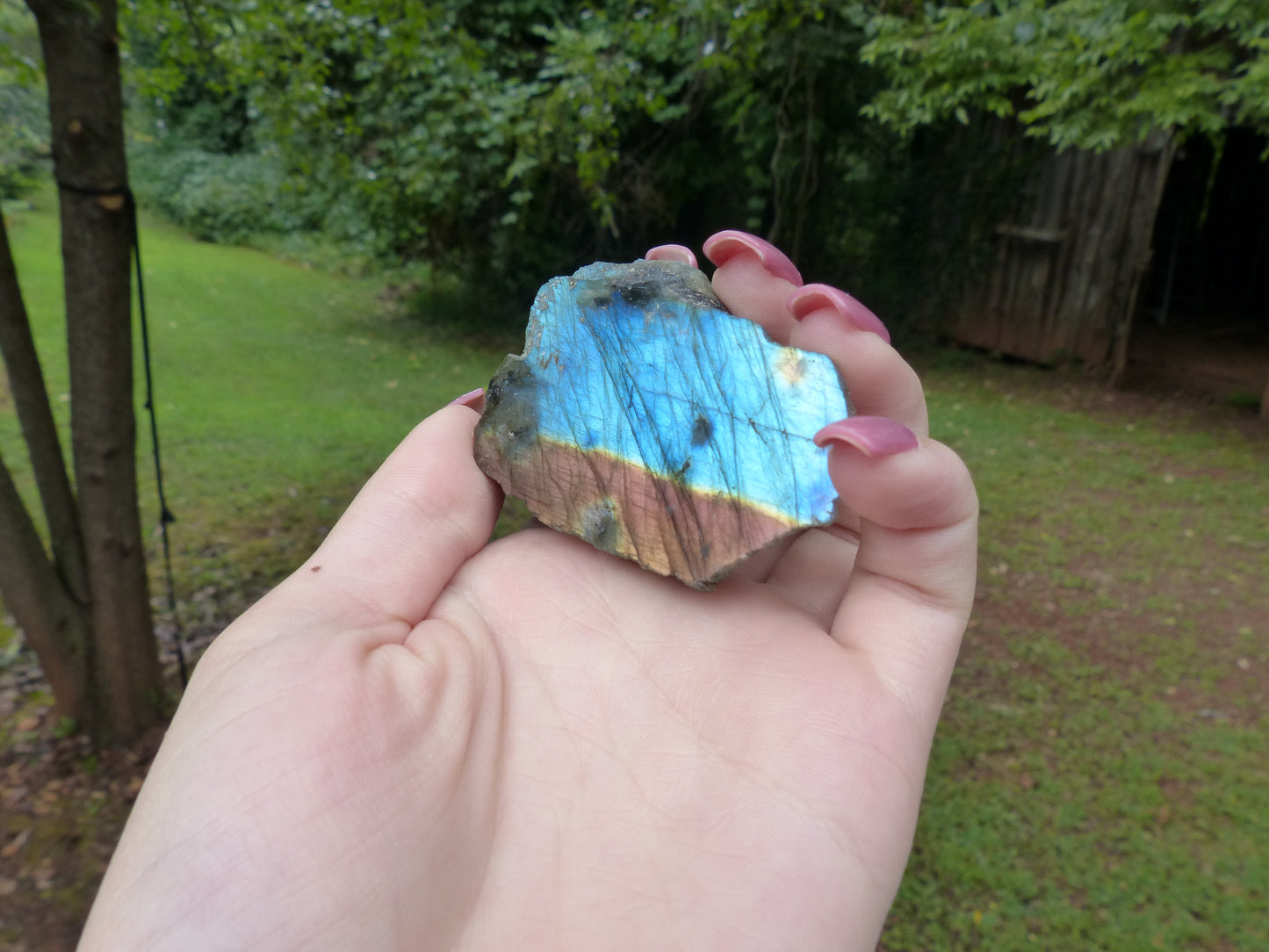 Labradorite Slab, Blue & Orange Labradorite (#2)
