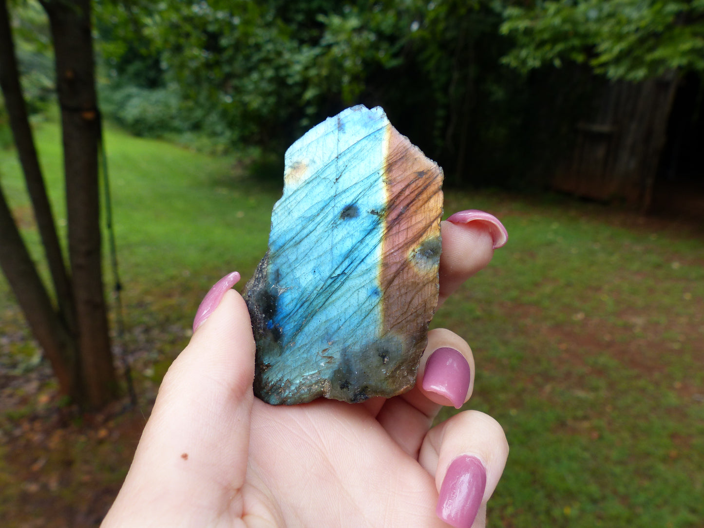 Labradorite Slab, Blue & Orange Labradorite (#2)