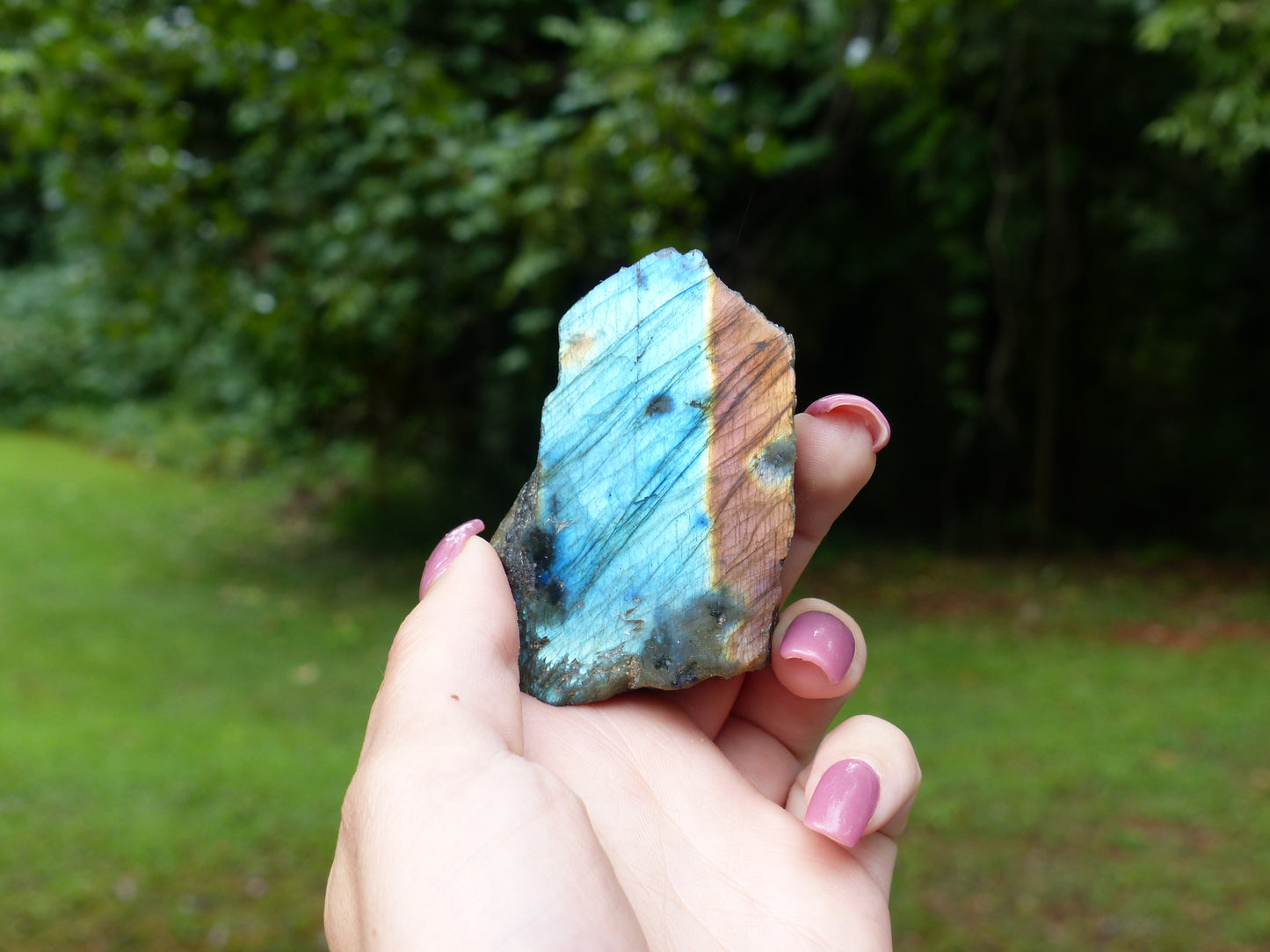 Labradorite Slab, Blue & Orange Labradorite (#2)