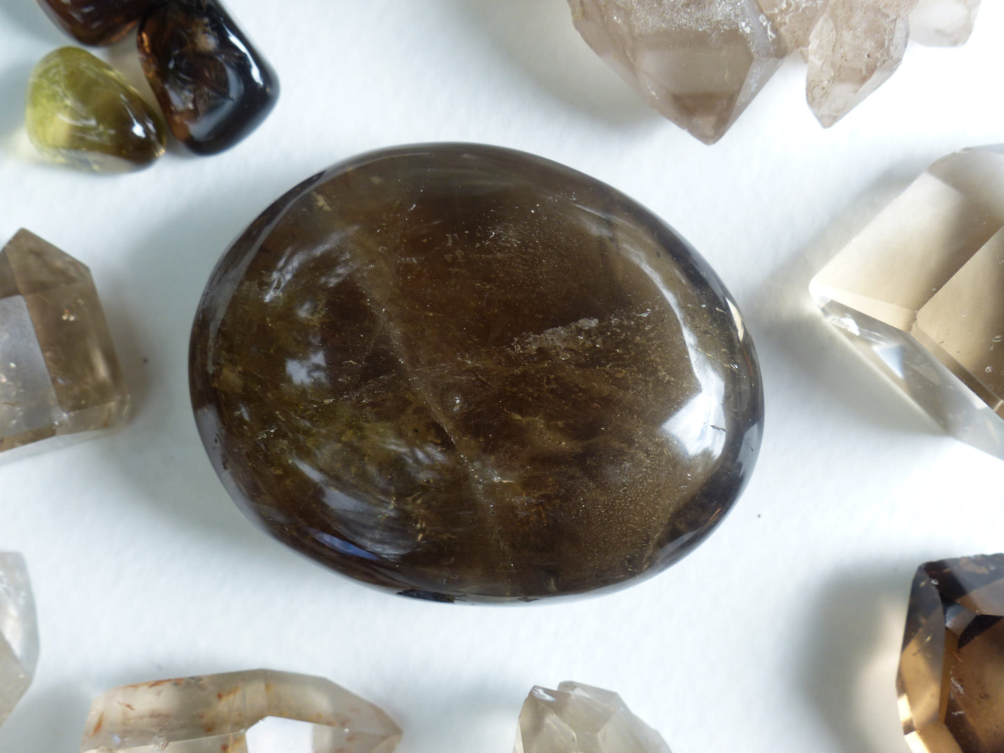 Smoky Quartz Palm Stone (#7)