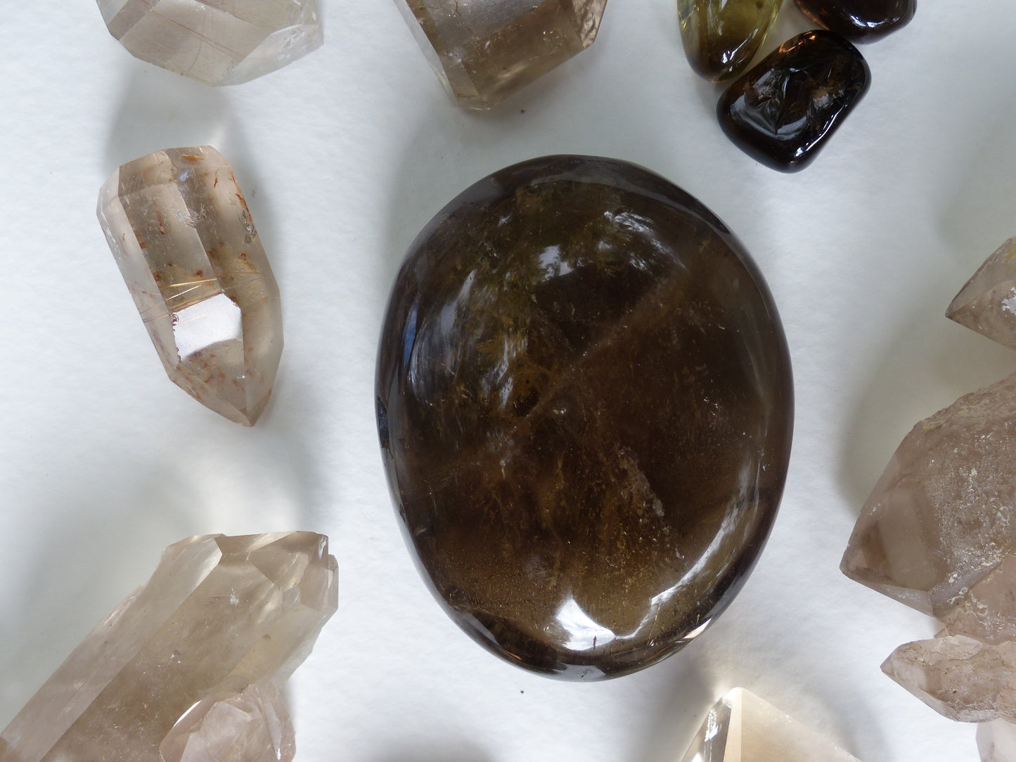 Smoky Quartz Palm Stone (#7)