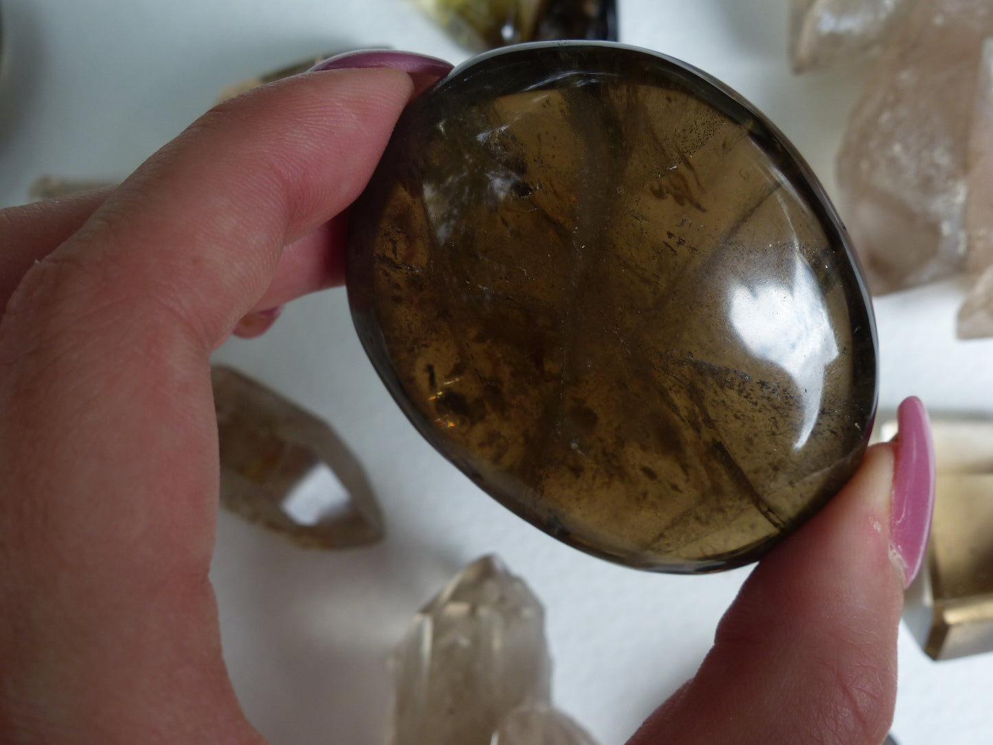 Smoky Quartz Palm Stone (#7)