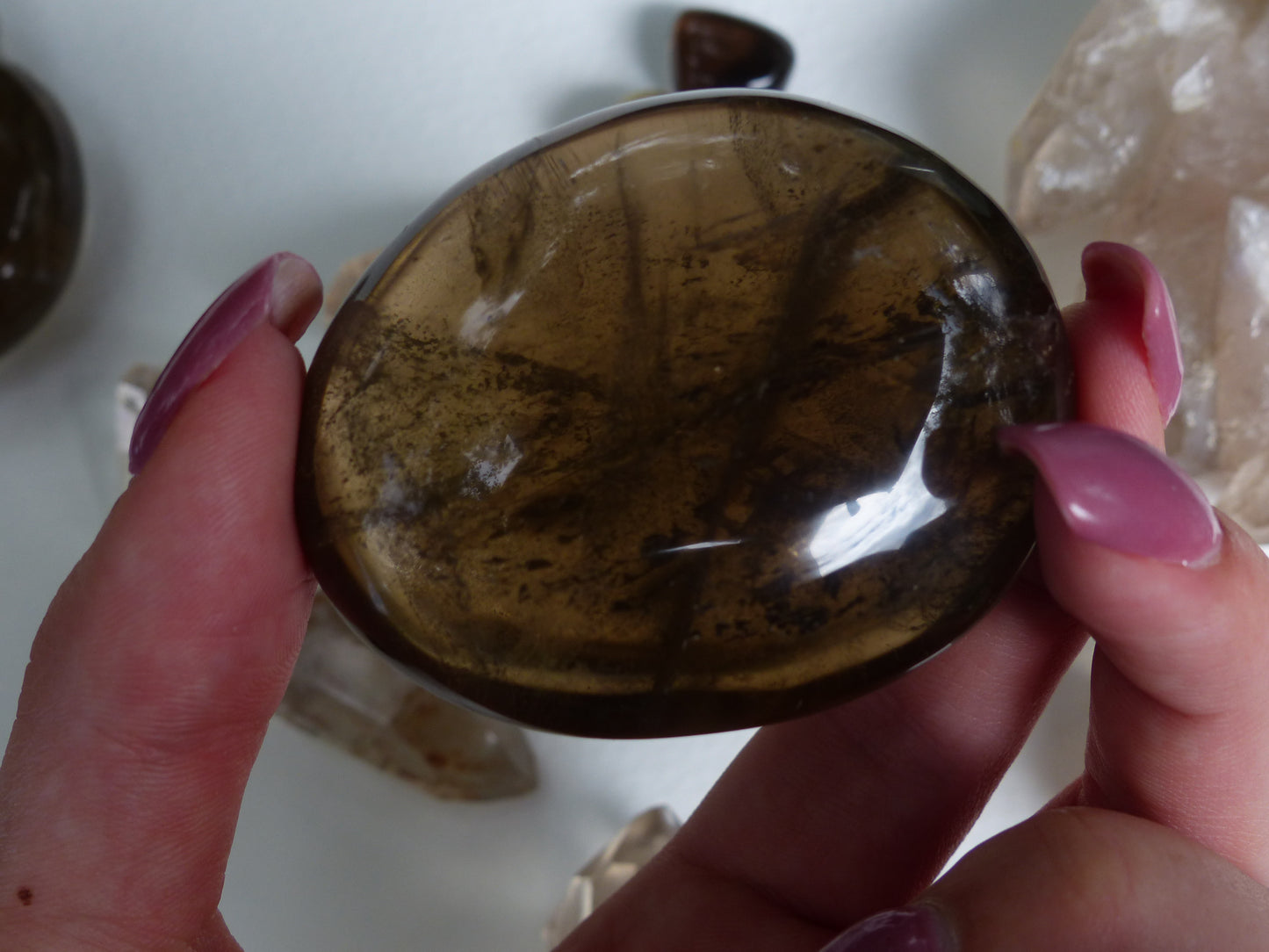 Smoky Quartz Palm Stone (#7)