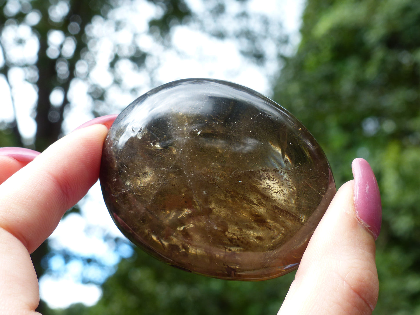 Smoky Quartz Palm Stone (#7)