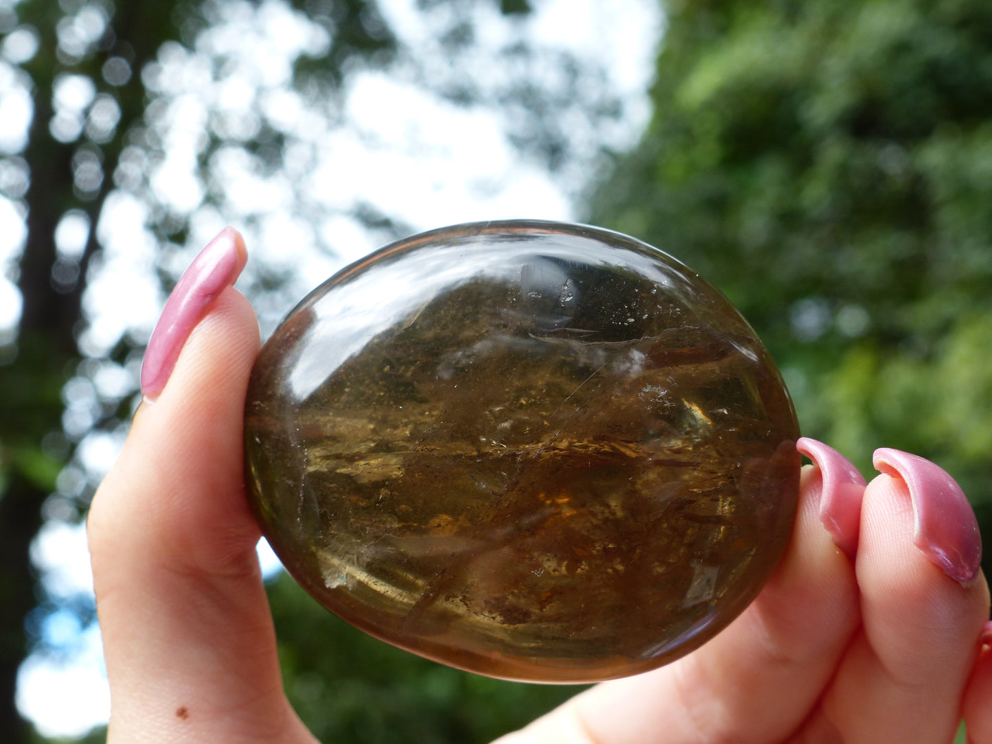 Smoky Quartz Palm Stone (#7)