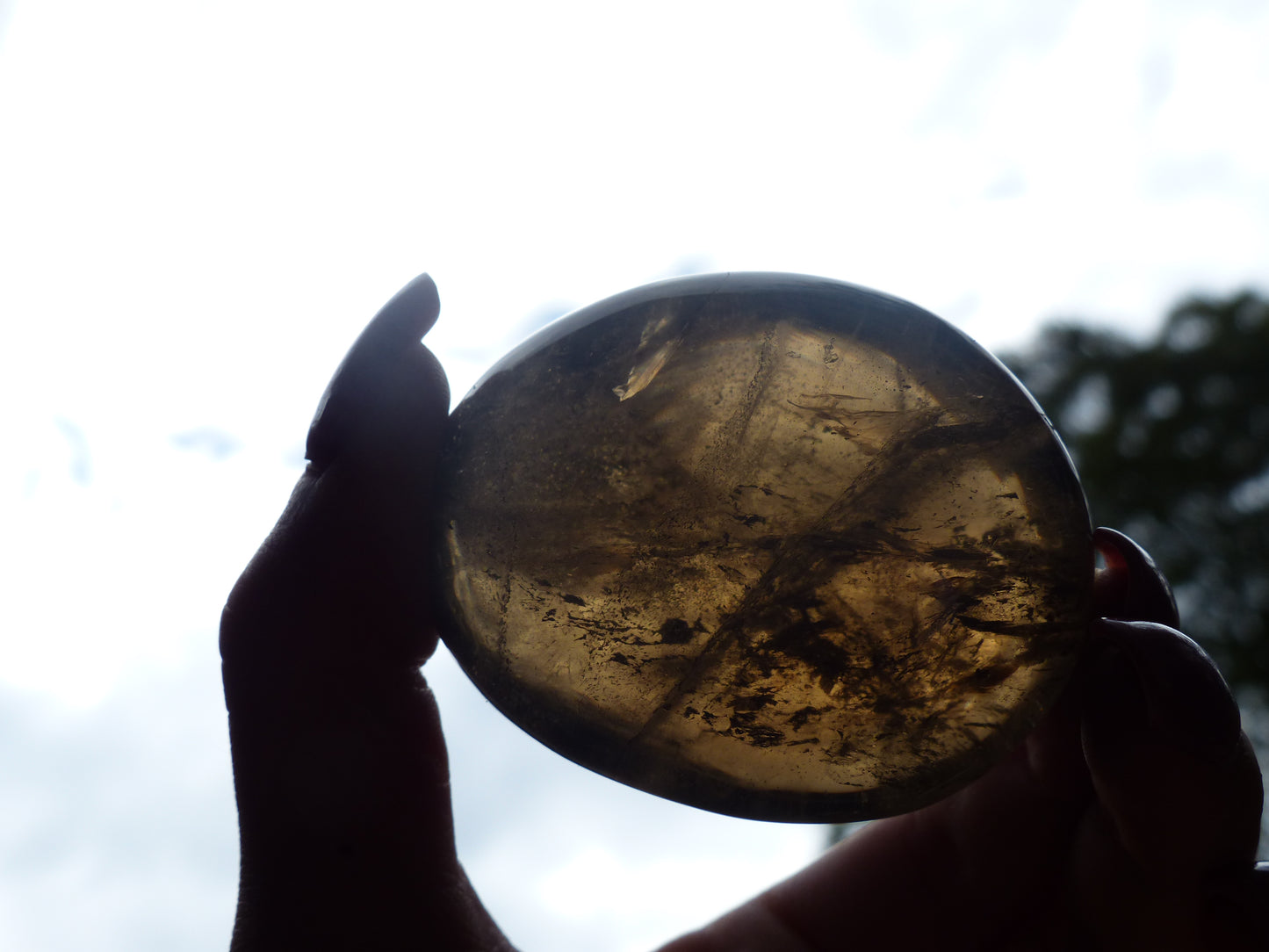 Smoky Quartz Palm Stone (#7)