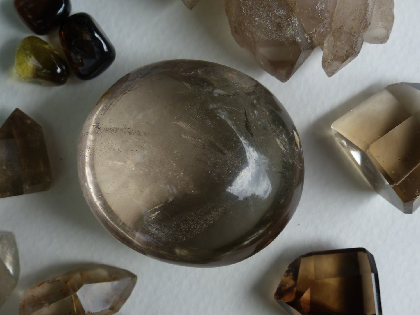 Smoky Quartz Palm Stone (#8)