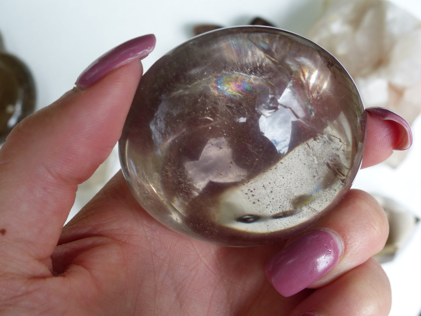 Smoky Quartz Palm Stone (#8)