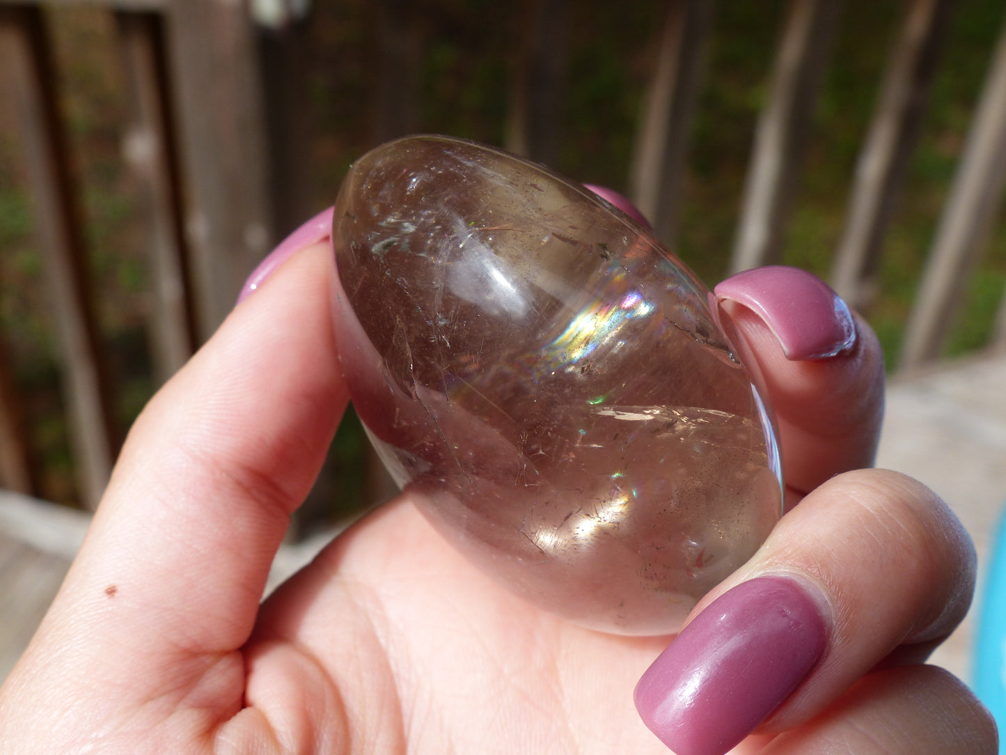 Smoky Quartz Palm Stone (#8)