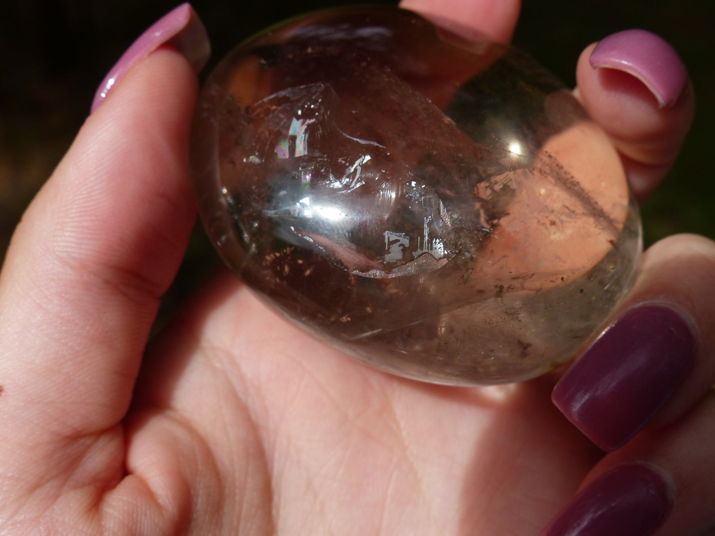 Smoky Quartz Palm Stone (#8)