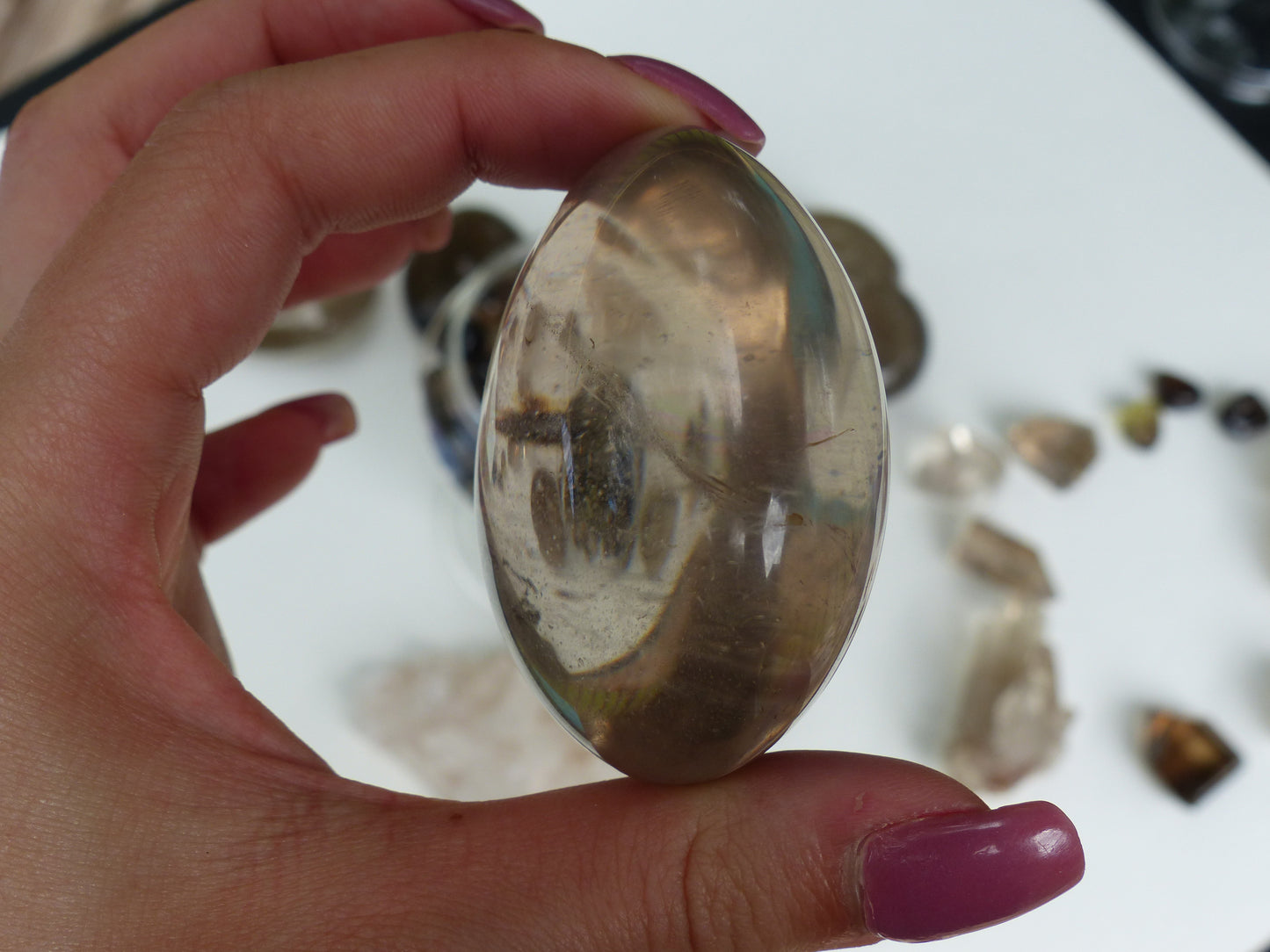 Smoky Quartz Palm Stone (#8)