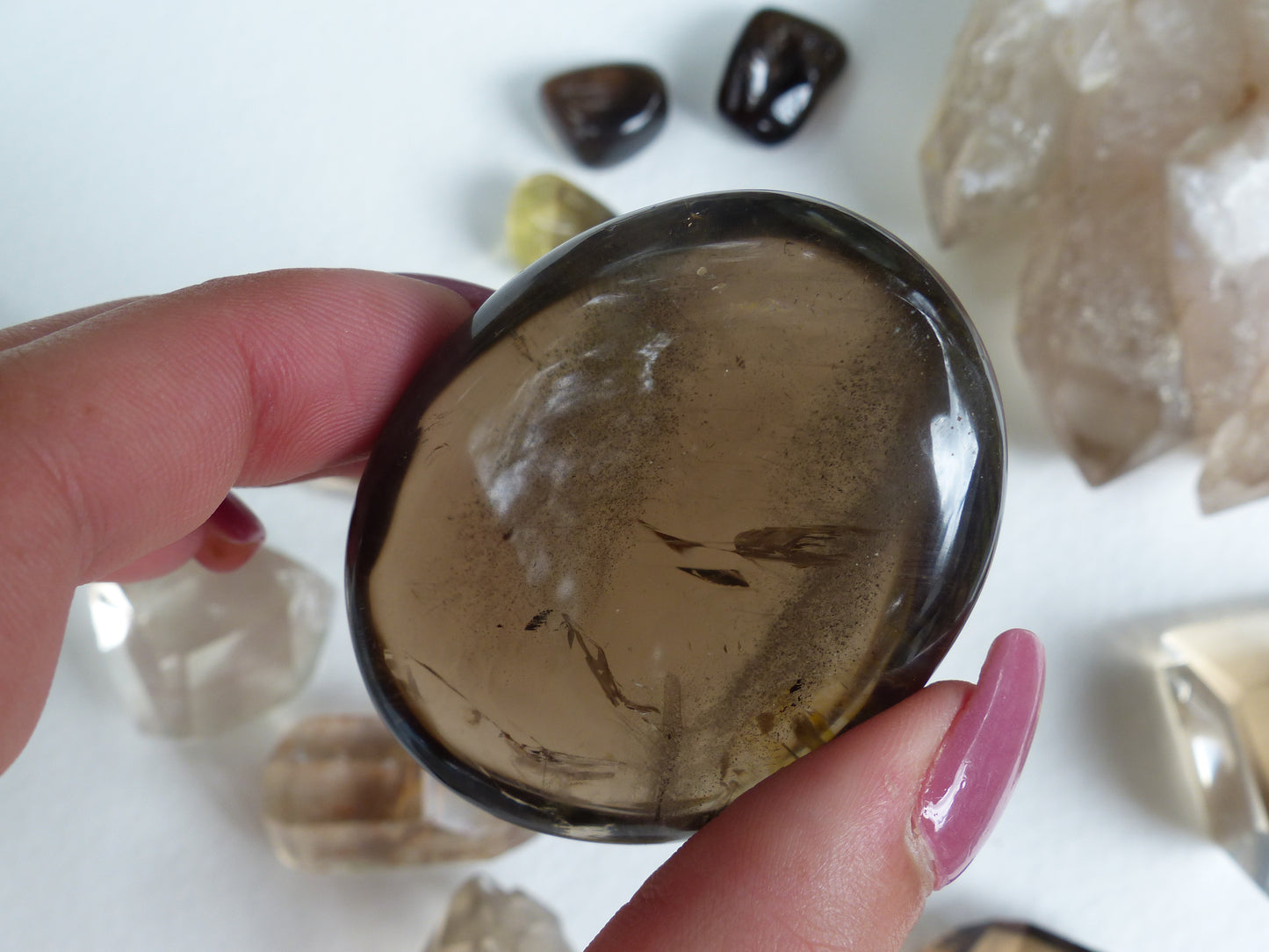 Smoky Quartz Palm Stone (#9)