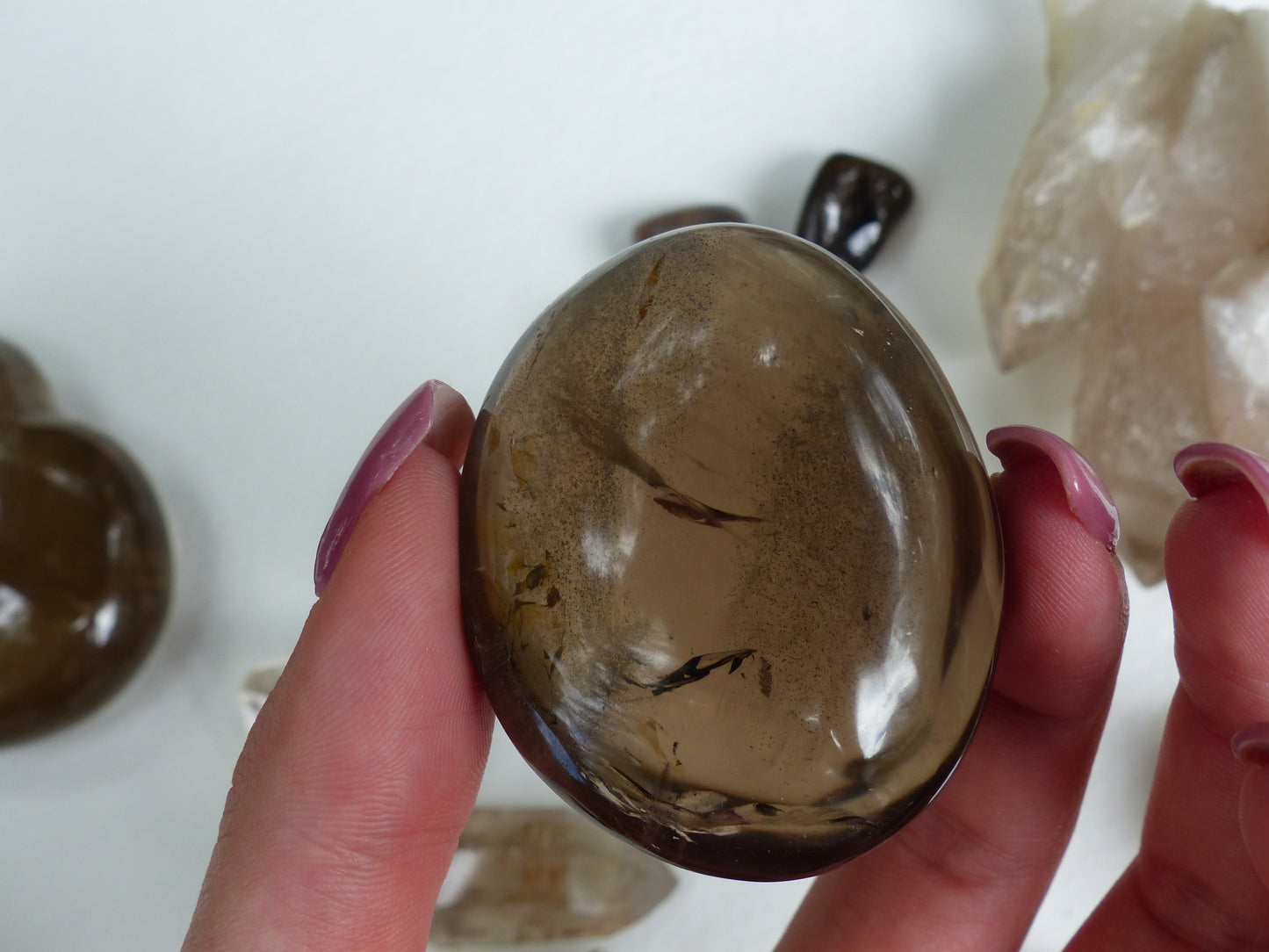 Smoky Quartz Palm Stone (#9)