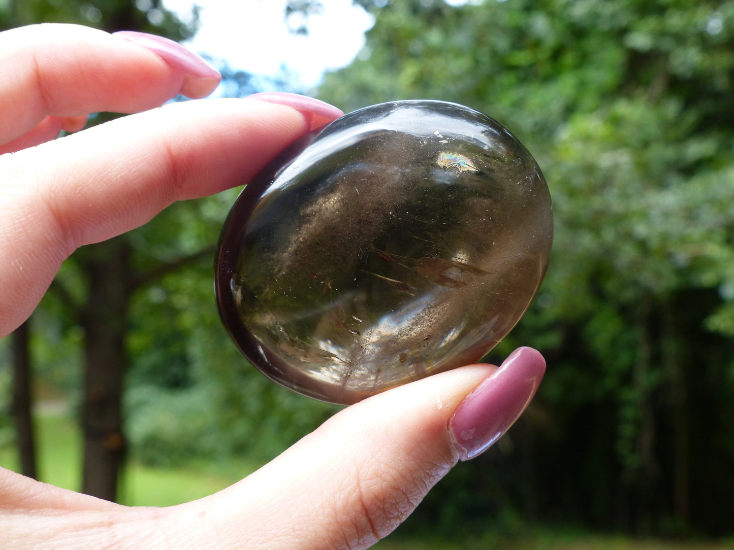 Smoky Quartz Palm Stone (#9)