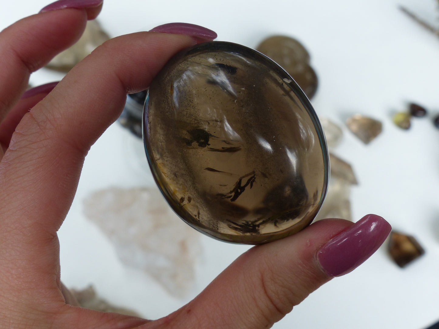Smoky Quartz Palm Stone (#9)