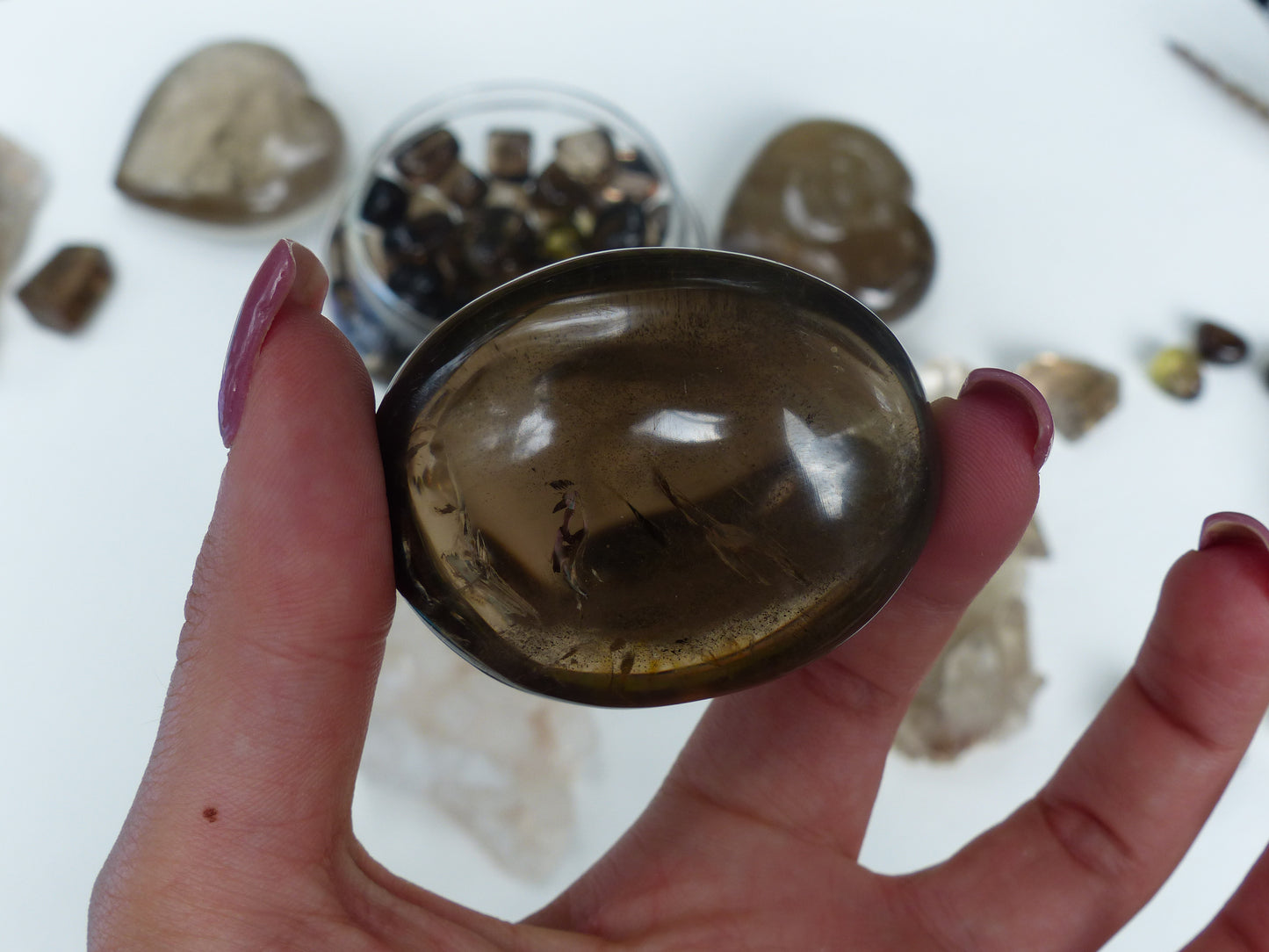 Smoky Quartz Palm Stone (#9)