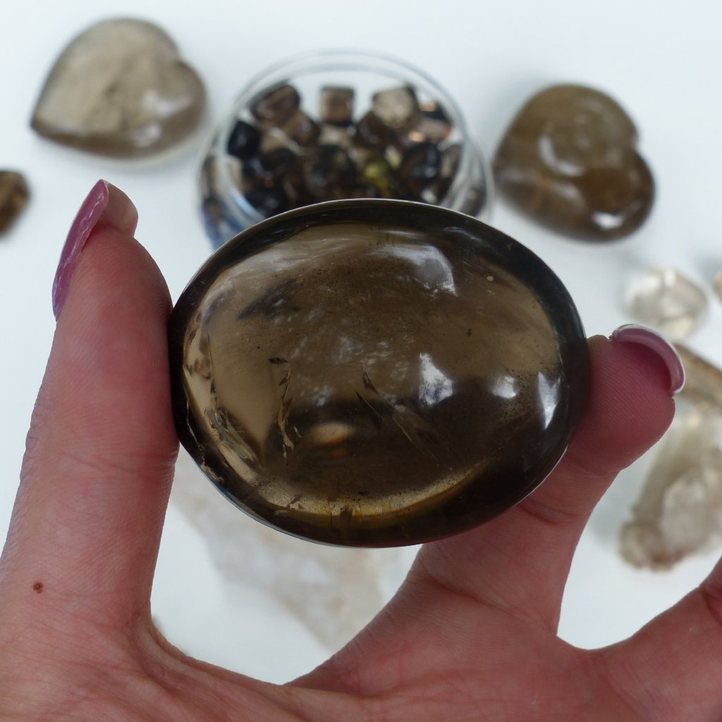 Smoky Quartz Palm Stone (#9)