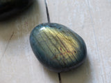 Labradorite Pocket Stone, Golden Green & Blue Labradorite (#23)