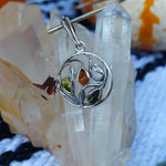 Baltic Amber Leaf Pendant in Sterling Silver