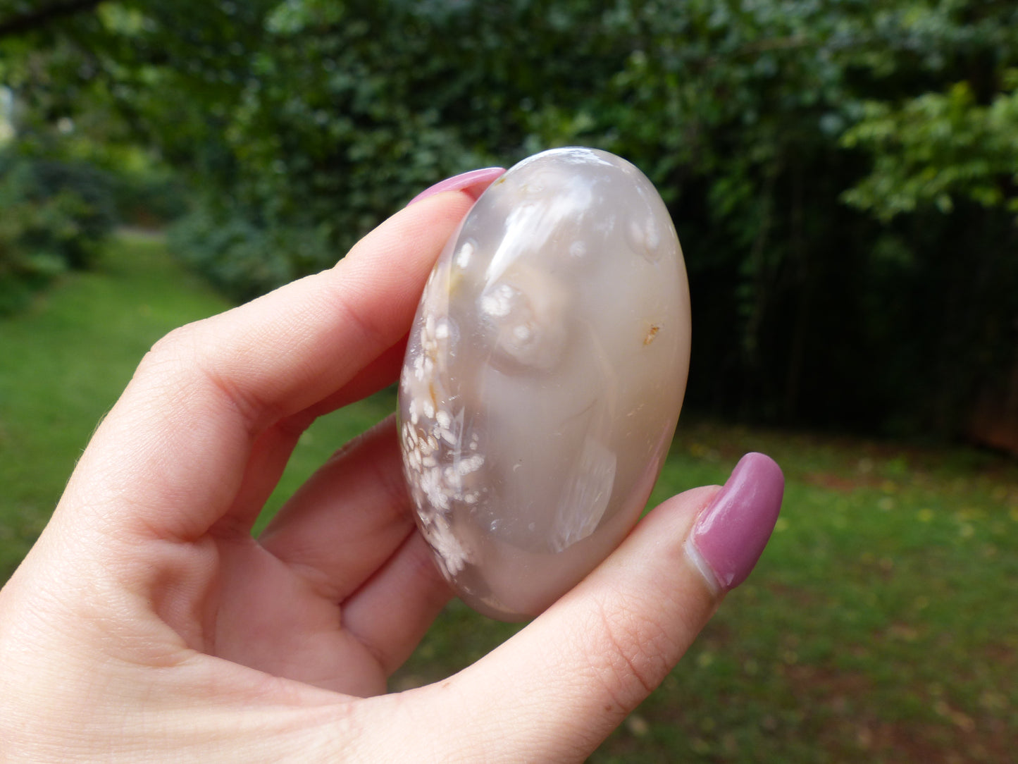 Flower Agate Palm Stone (#6)