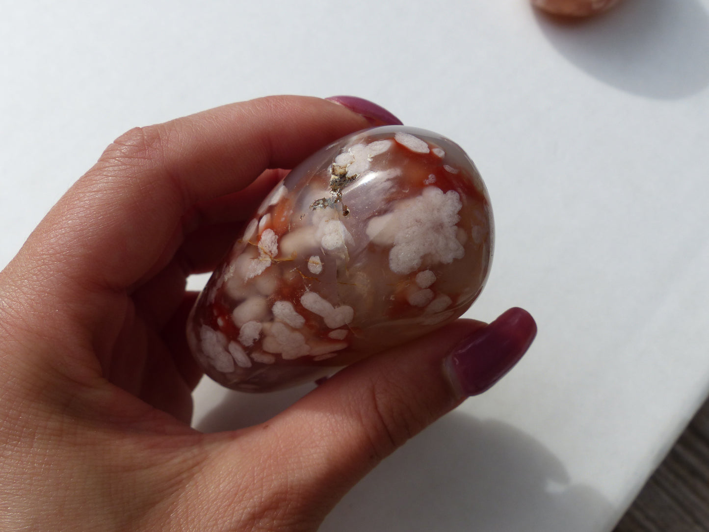 Flower Agate Palm Stone (#7)