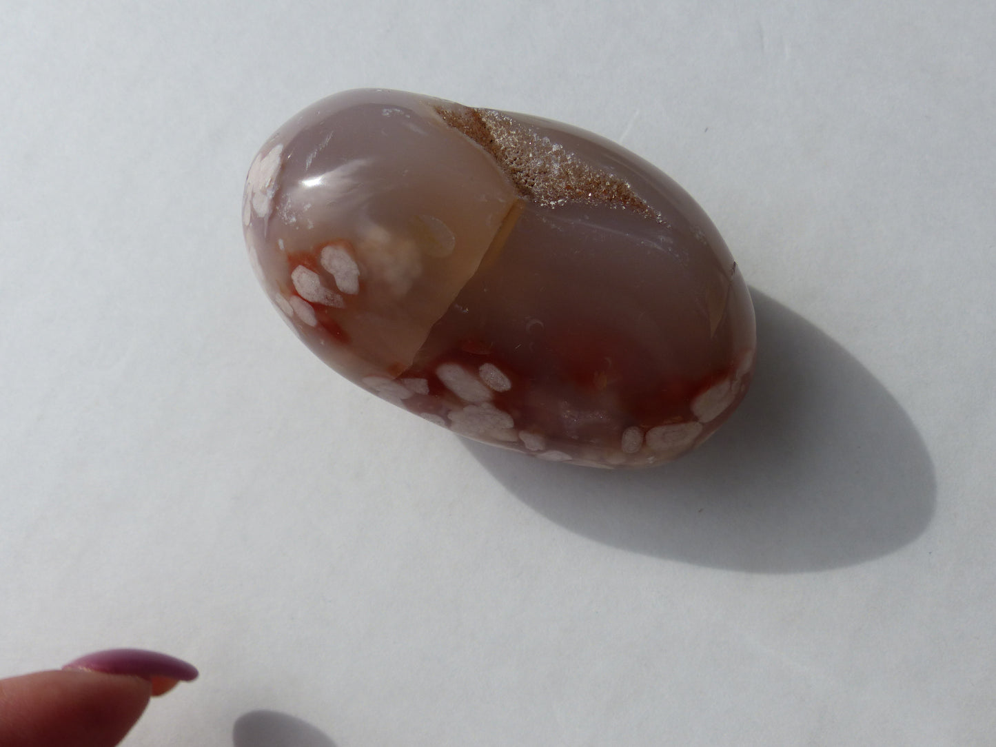 Flower Agate Palm Stone (#7)