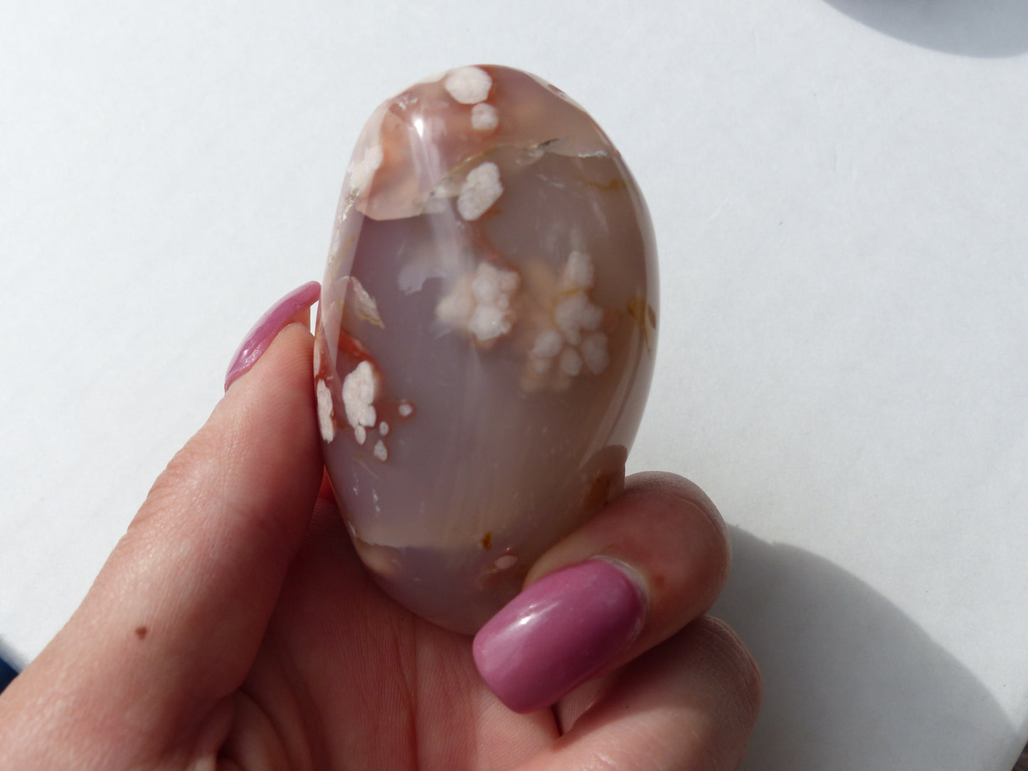 Flower Agate Palm Stone (#7)