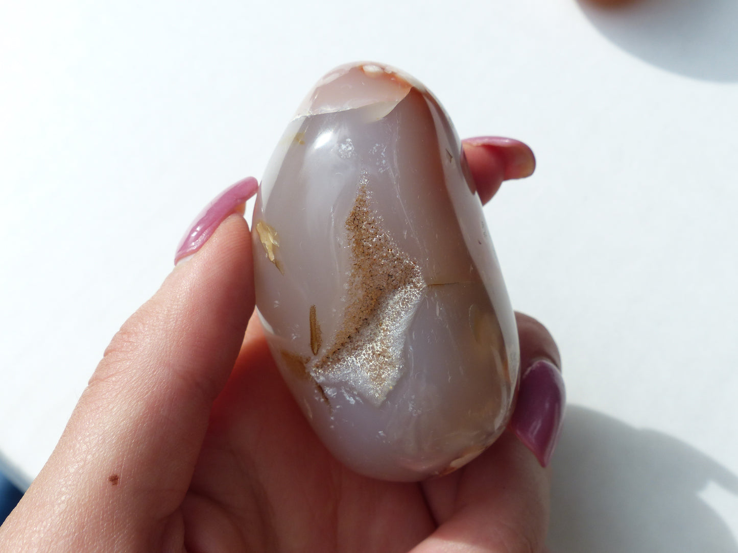Flower Agate Palm Stone (#7)