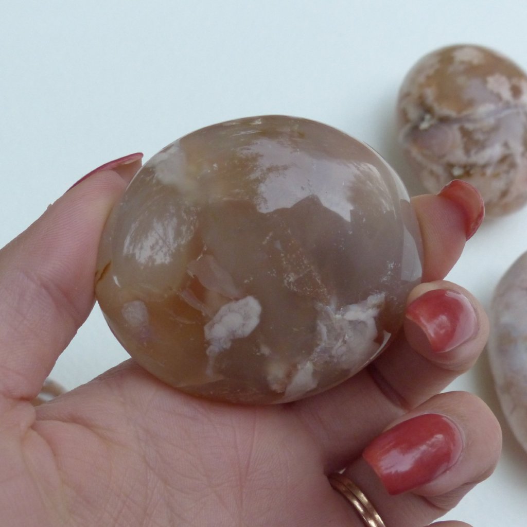 Flower Agate Palm Stone (#16)