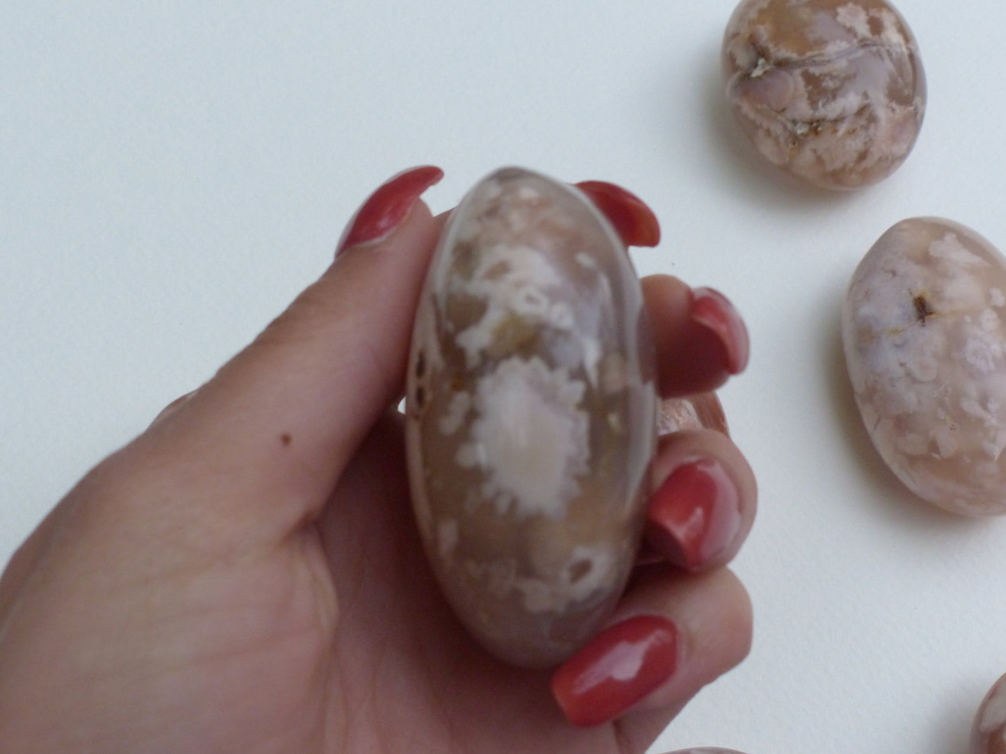 Flower Agate Palm Stone (#16)