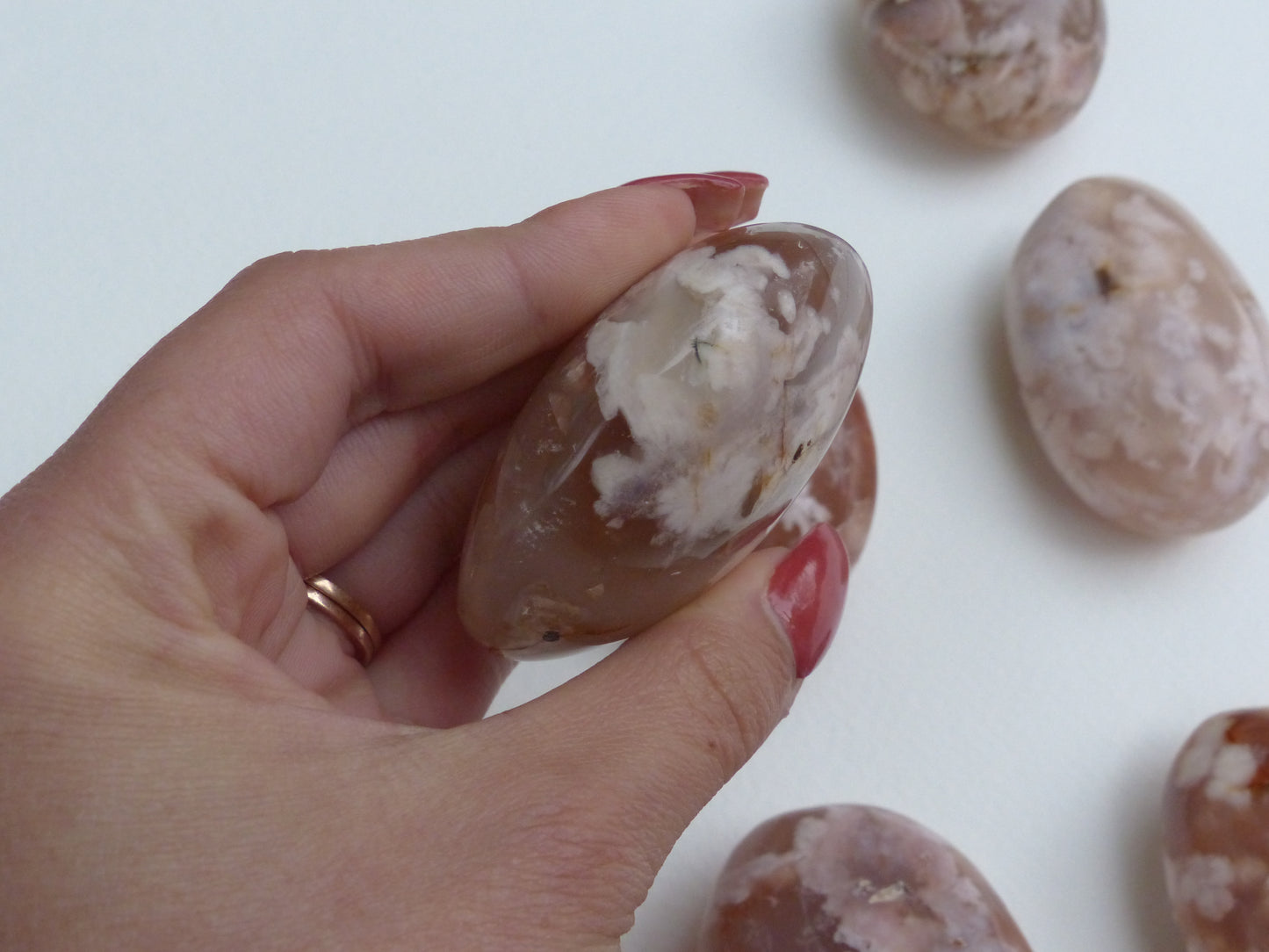 Flower Agate Palm Stone (#16)