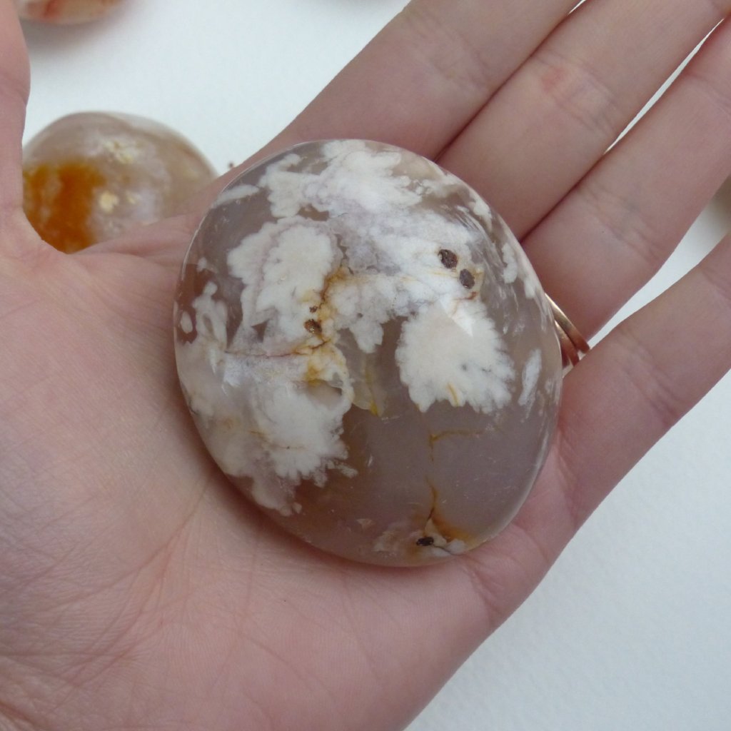 Flower Agate Palm Stone (#16)