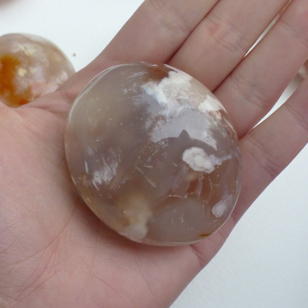 Flower Agate Palm Stone (#16)