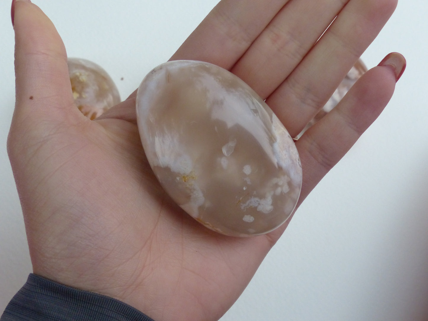Flower Agate Palm Stone (#13)